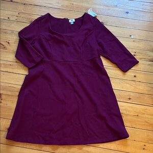 Old Navy Burgundy Long Sleeve Dress